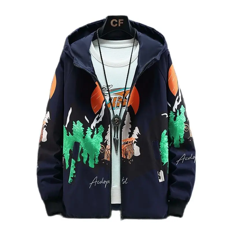 

Spring Autumn Women Jacket Men's reversible Streetwear Hooded Japan Style Design Varsity Uniform Bomber Loose Tide Clothes