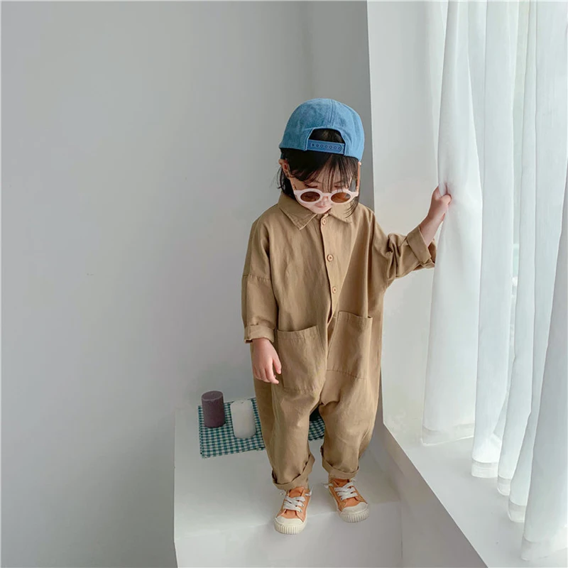 Комбинезон Sodawn детский из денима повседневная одежда для мальчиков и девочек с