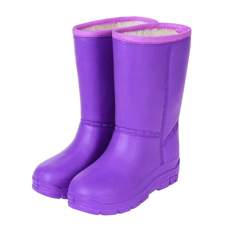 Плюс бархат защитная обувь для дождя Зимние водонепроницаемые Утепленная из