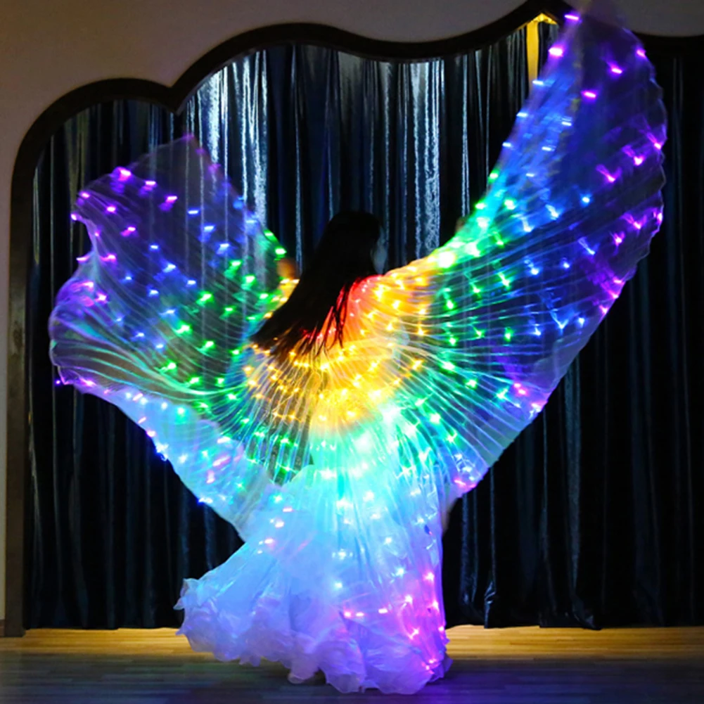 

Women Led Butterfly Wings Belly Dance Costumes Led Glowing Wing Clothing Light Dance Clothes Safe Low Voltage Perform Props