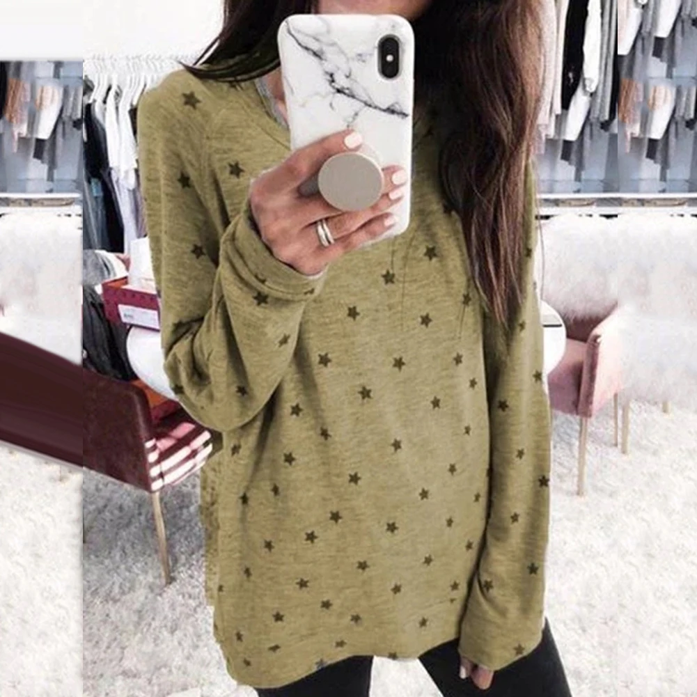 Шикарный женский модный Мягкий комфортный свободный свитер с круглым вырезом и