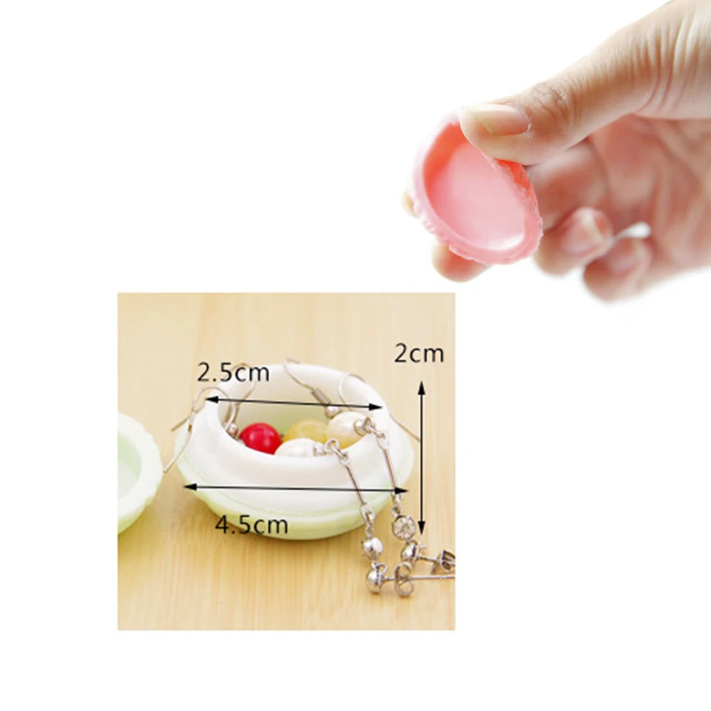 Мини Макаруны конфетных цветов серьги ожерелье коробка для хранения ювелирных