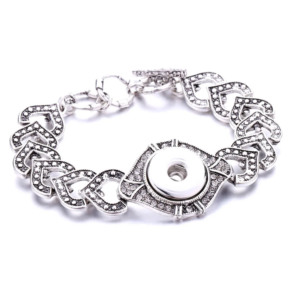 Новый посеребренный браслет с украшением в виде кнопки 18 мм ювелирные браслеты