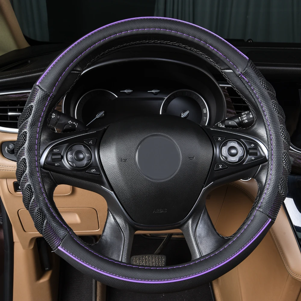 Автомобильное рулевое колесо 37 см-38 см кожаное прошито вручную искусственная