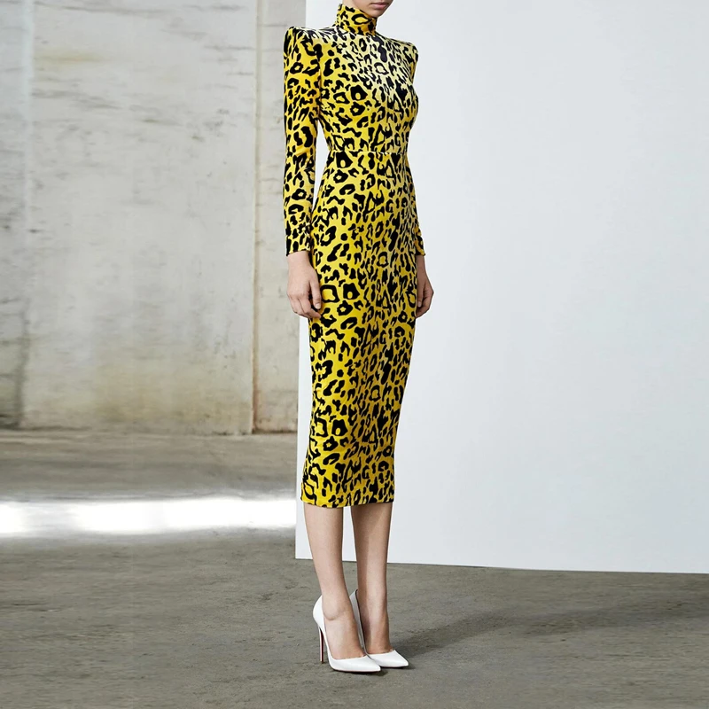 2019 Новая коллекция модных шоу стиля сексуальные леопардовые рождественские