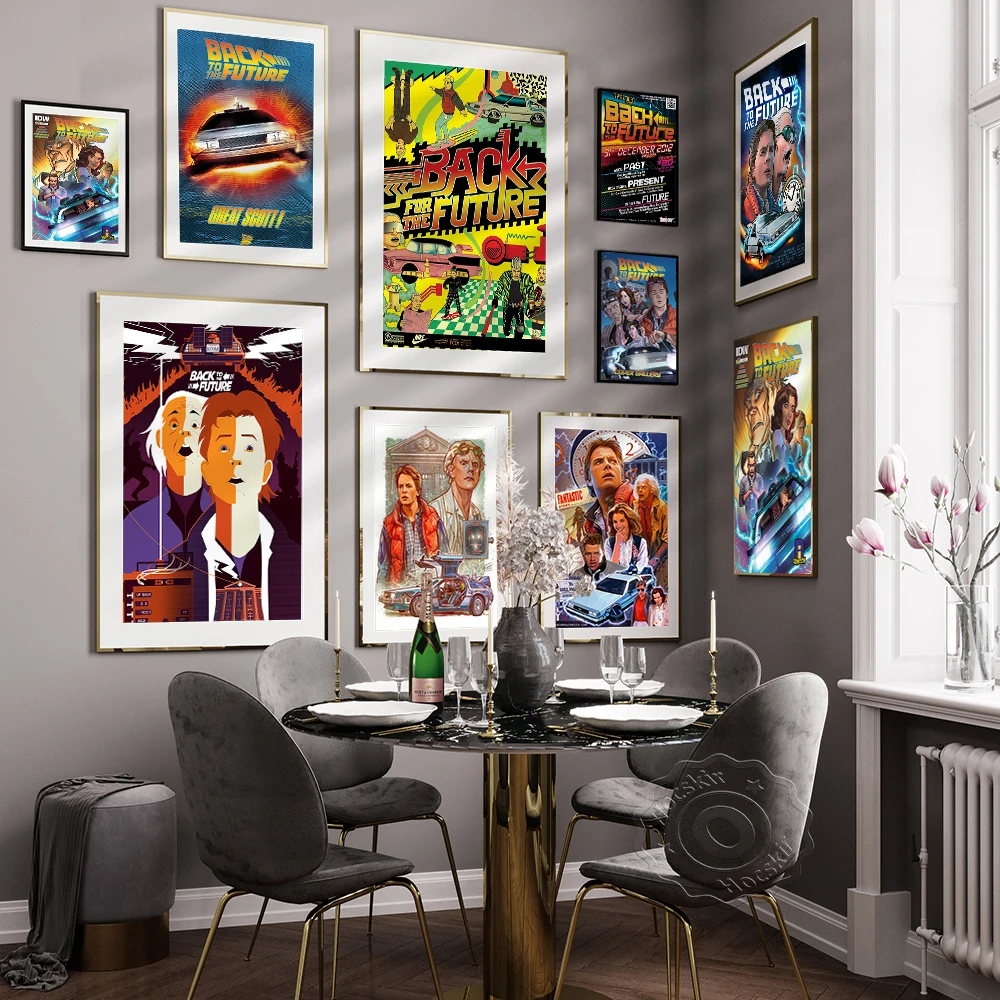 

Comic Movie Back to the Future Retro Posters Time Travel Car Wall Art Decor Prints Picture for Bedroom Living Room Canvas Mural