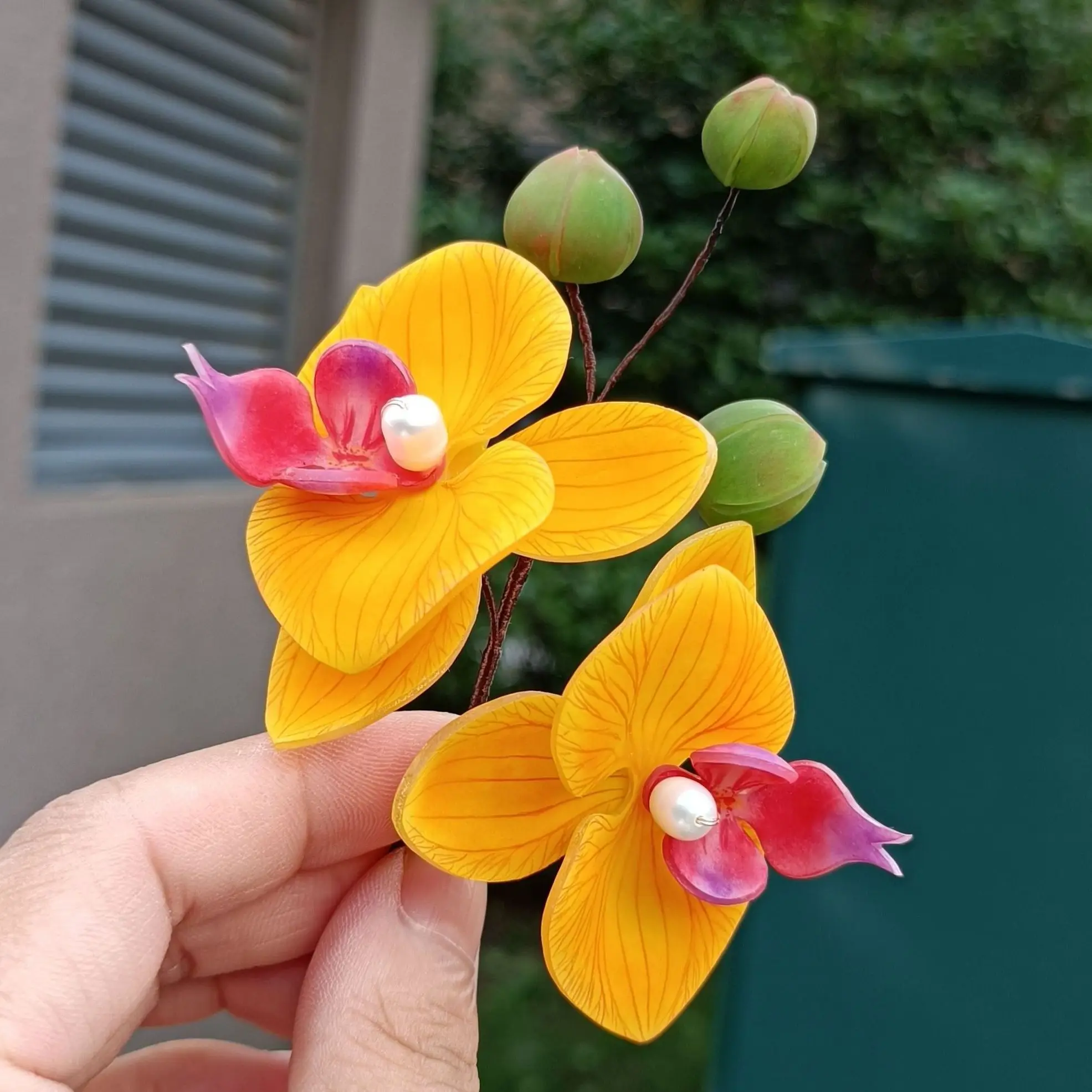 Свадебные головные уборы для невесты LALAVARA из смолы Орхидея фаленопсис китайские