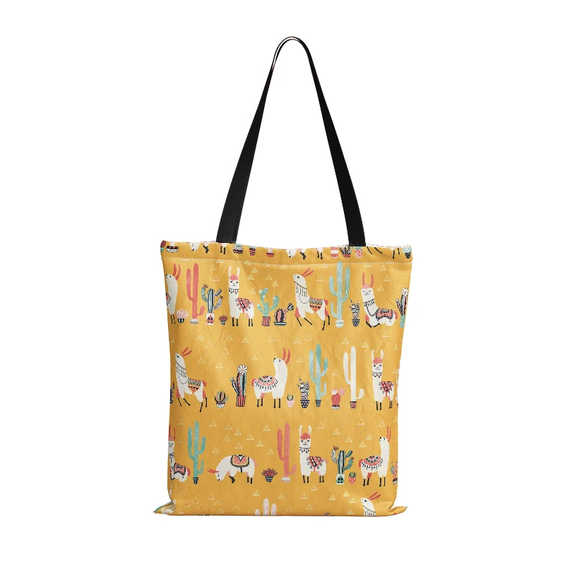 Модная Милая тканевая сумка-шоппер из альпаки для женщин складная многоразовая