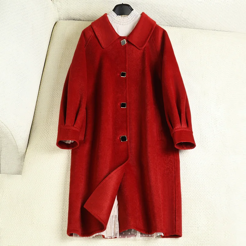 

Season double cashmere coat female in the spring of 2020 the new dolls in han edition loose long popular cloth coat