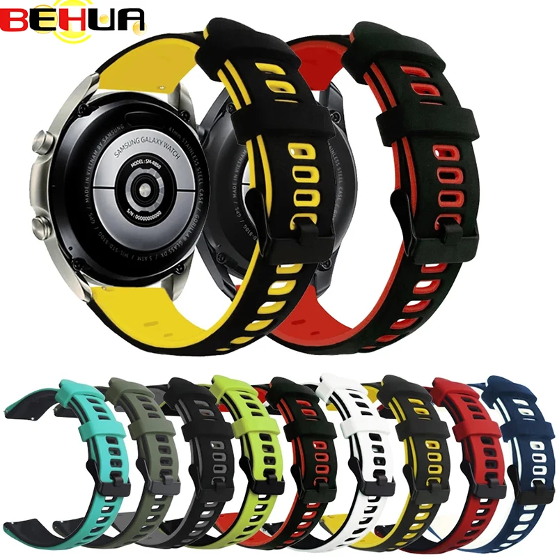 BEHUA 22 мм/20 мм ремешок для часов Samsung Galaxy Watch 3 41 45 Active 1/2 40 44 Gear S2/S3 спортивный браслет |