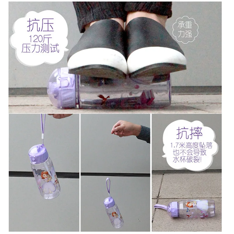 Соломенная чашка Disney портативная бутылка для воды с героями мультфильмов