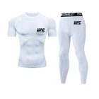 Мужская компрессионная футболка, мужская спортивная одежда, тренировочный костюм для спортзала, трико для бега, Быстросохнущий костюм от пота, костюм для футбола, ММА