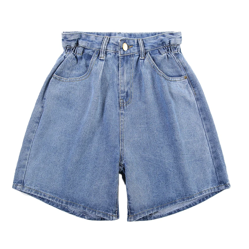 

Fitaylor 2020 High Waist New Summer Women Denim Shorts Vintage Female Blue Wide Leg Jeans Casual Ladies Shorts