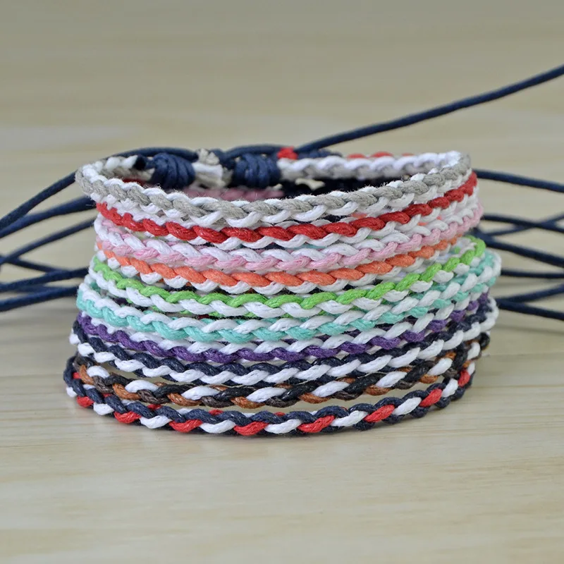 Новый ручной тканый хлопковый и пеньковый веревочный цветной женский мужской