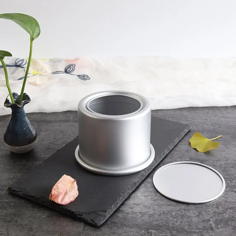 

4'' Round Cake Pan Removable Bottom Aluminum Alloy Non Stick Pudding Mold DIY