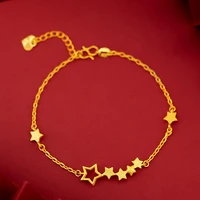 star bracelet chain for women fashion charm jewelry yellow gold filled thin wrist gift
