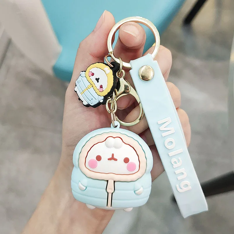 

Cute Cartoon Snowball Rabbit Key Chain Creative Animal Doll Silicone Keychains Children's Bag Pendant Amusement Park Gifts 2021