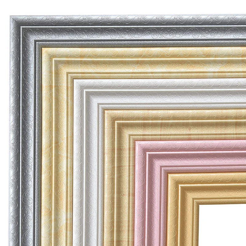 Горячая отделка стен линии плинтуса границы 3D узор стикер декор самоклеющиеся