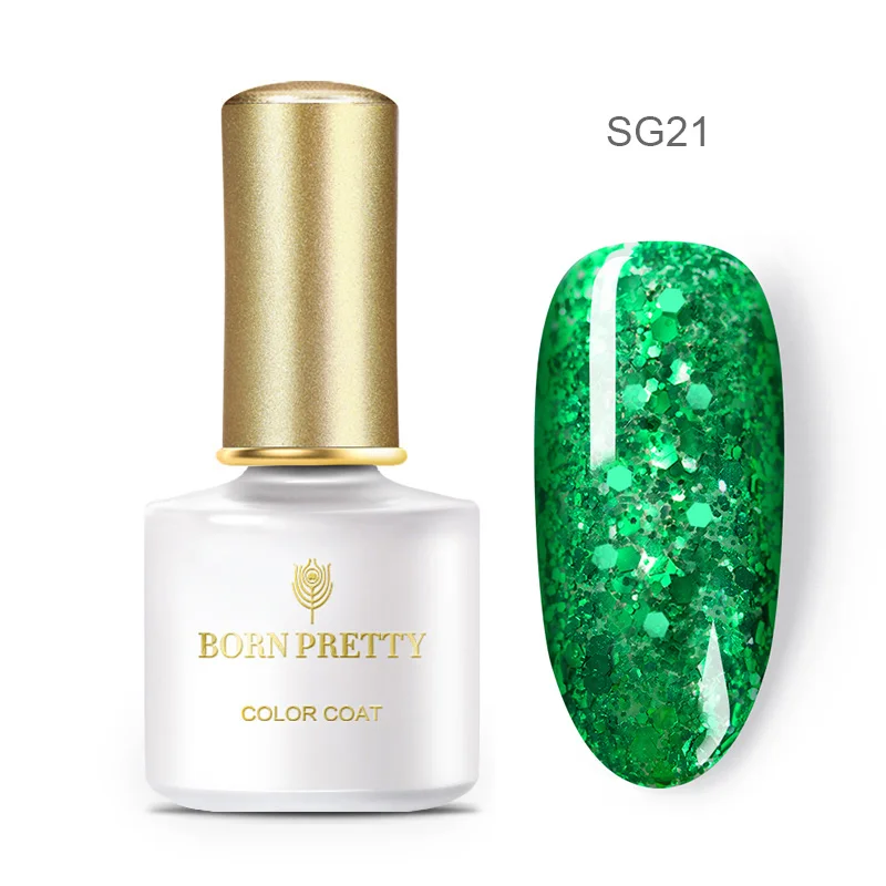 BP-SG21 Гель-лак для ногтей BORN PRETTY с блестящими блестками, 6 мл, голографический УФ-гель, розовый, золотой, серебряный, впитывающий Гель-лак - Цвет: BP-SG21