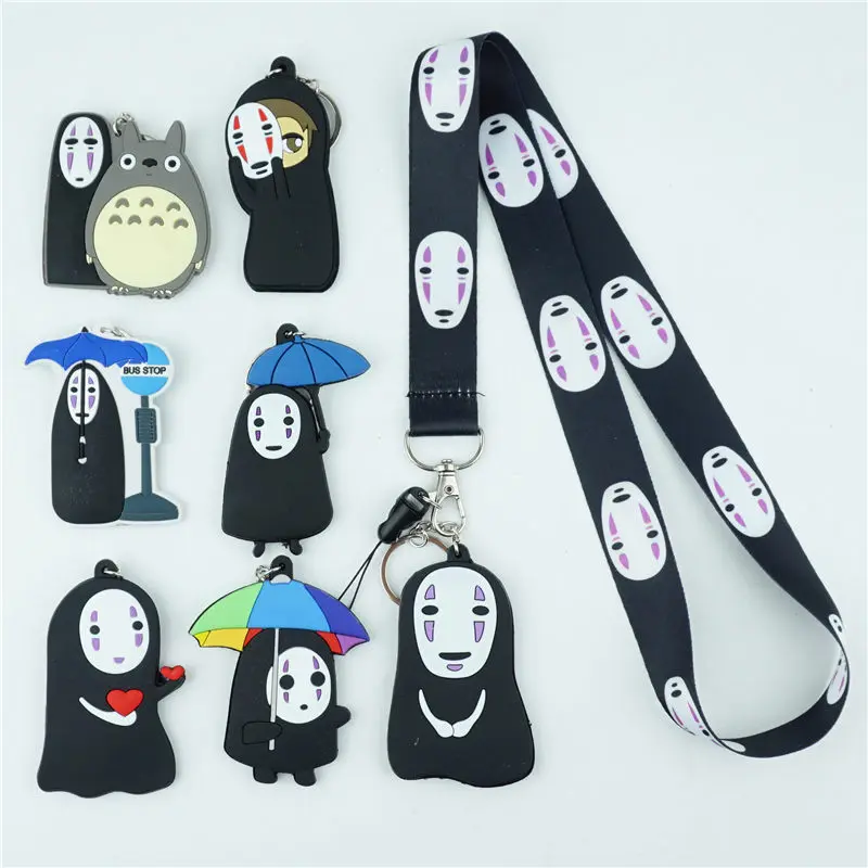 

Kaonashi нет лица Безликий ремешок на шею брелок для ключей Мобильный телефон ремни веревка подарок