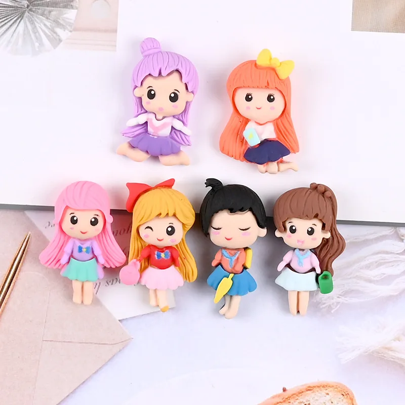 

6pcs Resin Cartoon Princess Charms For DIY Children Little Girl Jewelry Making Hair Bow Center Accessories