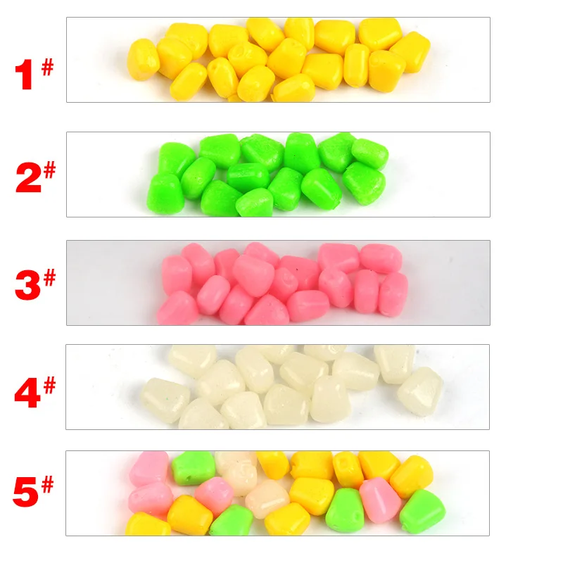 

High Quality 50Pcs/Lot Fishing Corn Floating Boilies Flavoured Soft Lure Grass Carp Bait Silicone Soft Plastic Bait Artificial