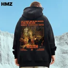 Худи HMZ мужское с принтом масляной живописи, модная повседневная толстовка с капюшоном, Свитшот в готическом стиле, уличная одежда в стиле хип-хоп, осень 2021