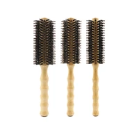 1pc hair brush bamboo round hair brush for women curling detangling hair brush tangle boar bristle hair brush