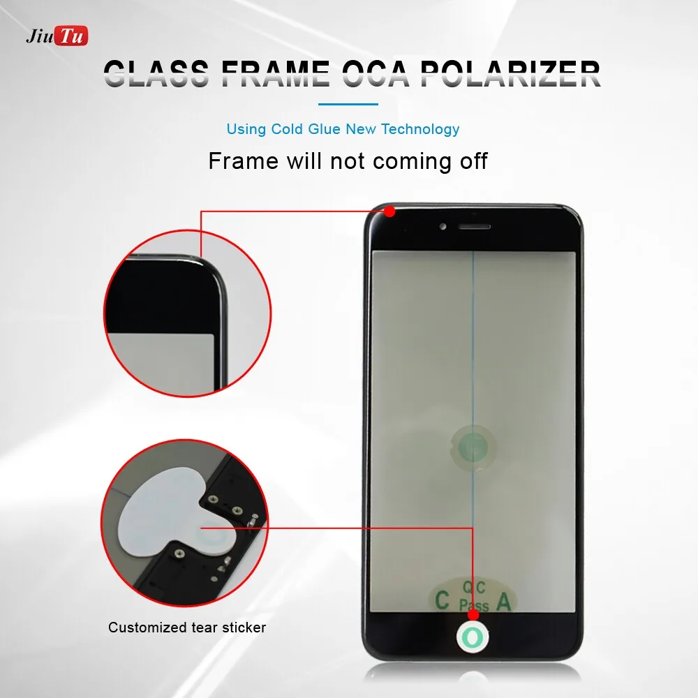 Оригинальное 4 в 1 холодное прессование фронтальный экран внешнее стекло с рамкой