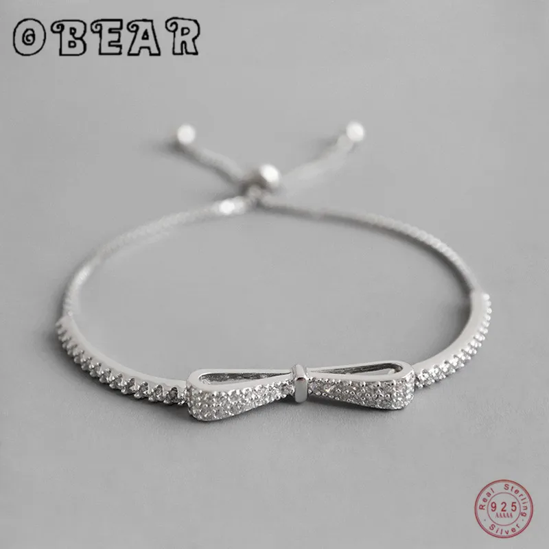 Женский браслет OBEAR из стерлингового серебра 925 пробы с кубическим цирконием