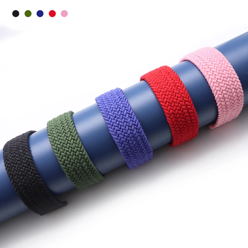 

20mm 22mm Braided Solo Loop Band for Samsung Galaxy watch 3 46mm/45mm/active 2/Gear S3 bracelet Huawei watch GT/2/2e/Pro strap