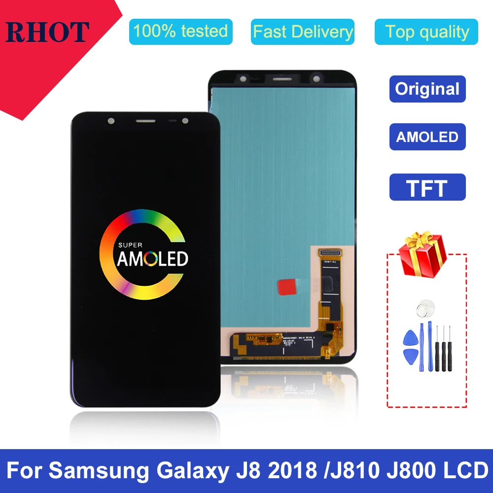 

Original/OLED/TFT 100% tested 6.0" J8 2018 LCD screen for Samsung Galaxy J8 2018 J810 J810FN LCD touch screen digitizer assembly