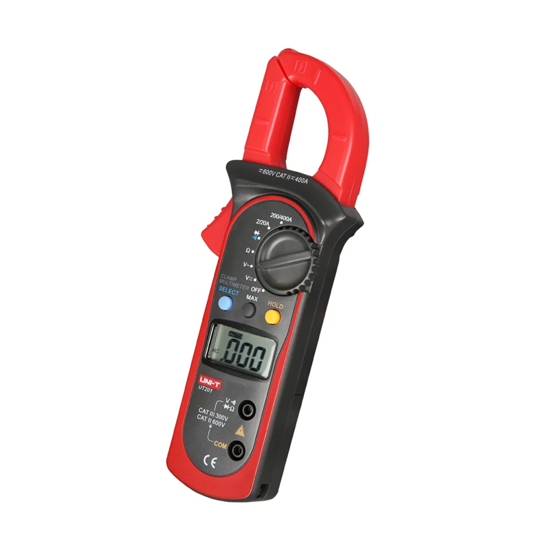 UNI-T UT201 AC 2A ~ 400A Цифровой мультиметр-зажим AC/DC детектор напряжения переменного тока