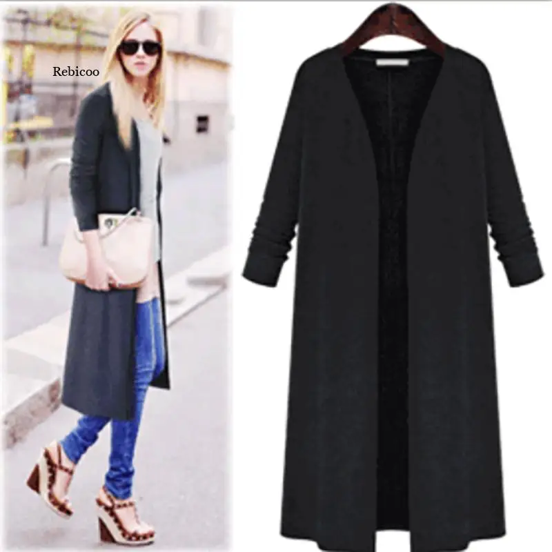 

Women's Jacket Knitted Cardigan Ladies Windbreaker European American Style 5Xl Long Elegant Fashion Spring Autumn New