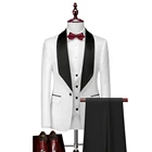 (Костюм + жилет + брюки) Классический женский элегантный комплект из 3 предметов мужские деловые костюмы джентльменские мужские костюмы
