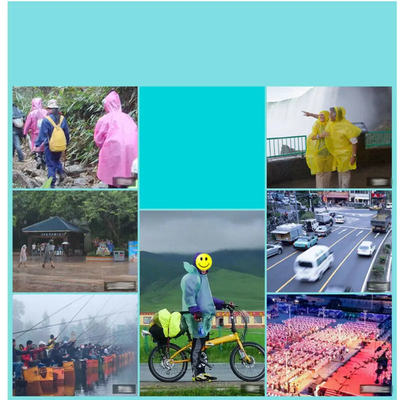 Водонепроницаемый дождевик для мужчин и женщин уличная ткань EVA длинный пончо с