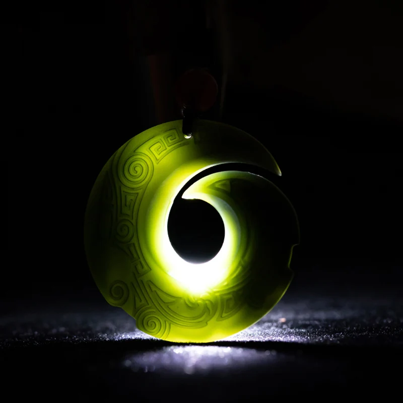 Дропшиппинг натуральный зеленый нефрит из области Хэтянь подвеска-пончик резной