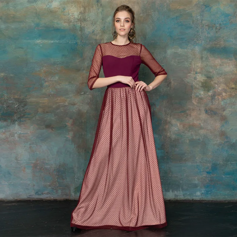 Для женщин сексуальное макси Длинные вечерние платья выдалбливают кружевное