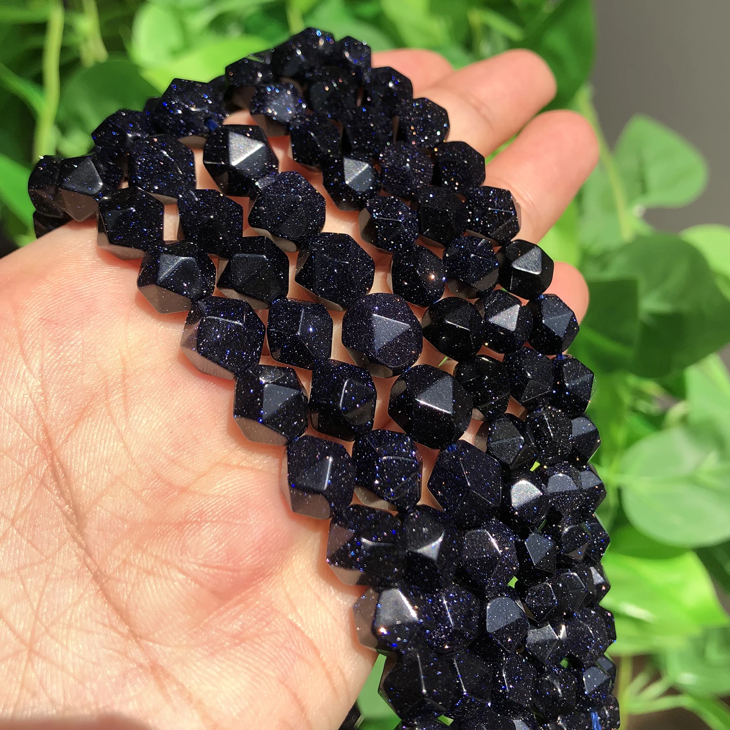 

6/8/10/12mm Faceted Blue Sandstone Beads Natural Stone Beads Round Loose Beads for Jewelry Making DIY Bracelet Wholesale