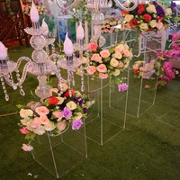 new acrylic crystal square column wedding flower aisle channel wedding party decoration flower stand road leads flower stand