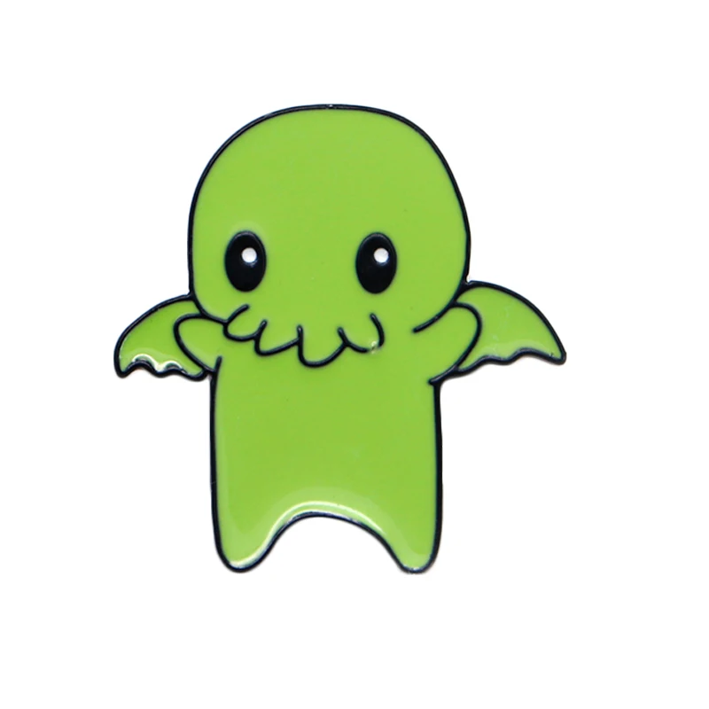 Эмалированные значки DL980 с зелеными фигурками монстров брошь на рюкзак сумка