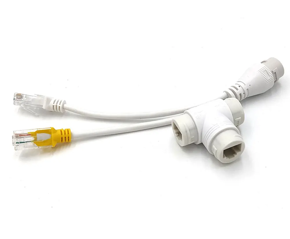 Сетевой разветвитель POE 2 в 1 соединитель кабеля трехсторонний RJ45 для HD IP-фонарей |