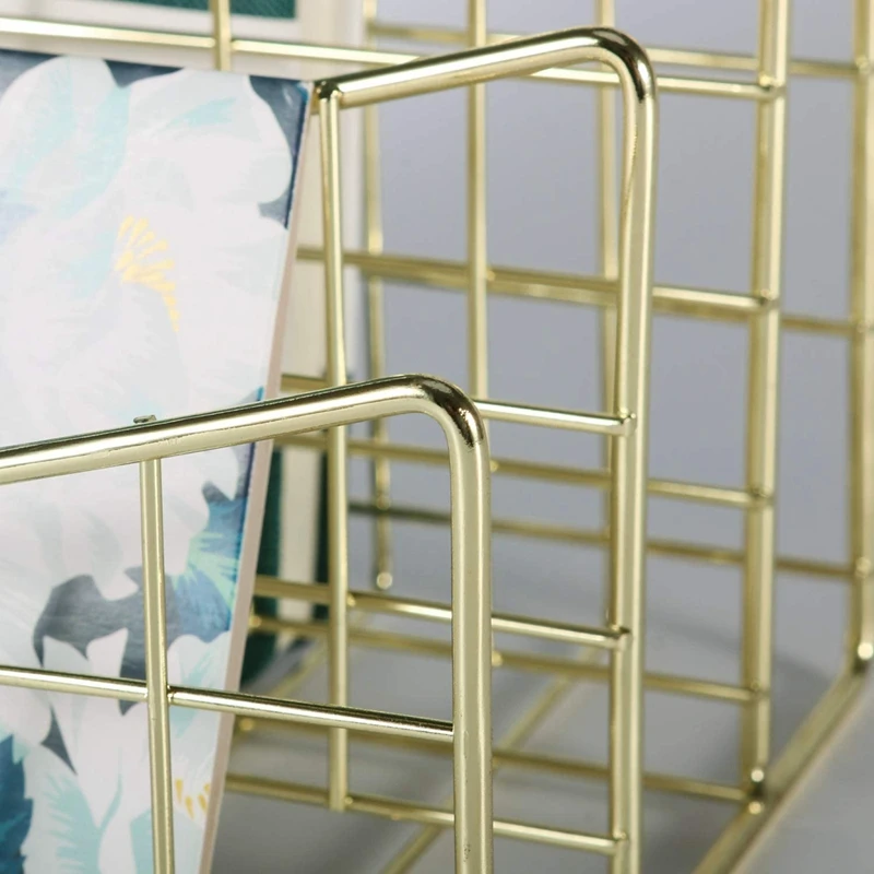 

Mail Sorter 3 Slot Letter Holder Rack, Decorative File Storage Organizer for Postcards, Letters, Brochures and Notebooks