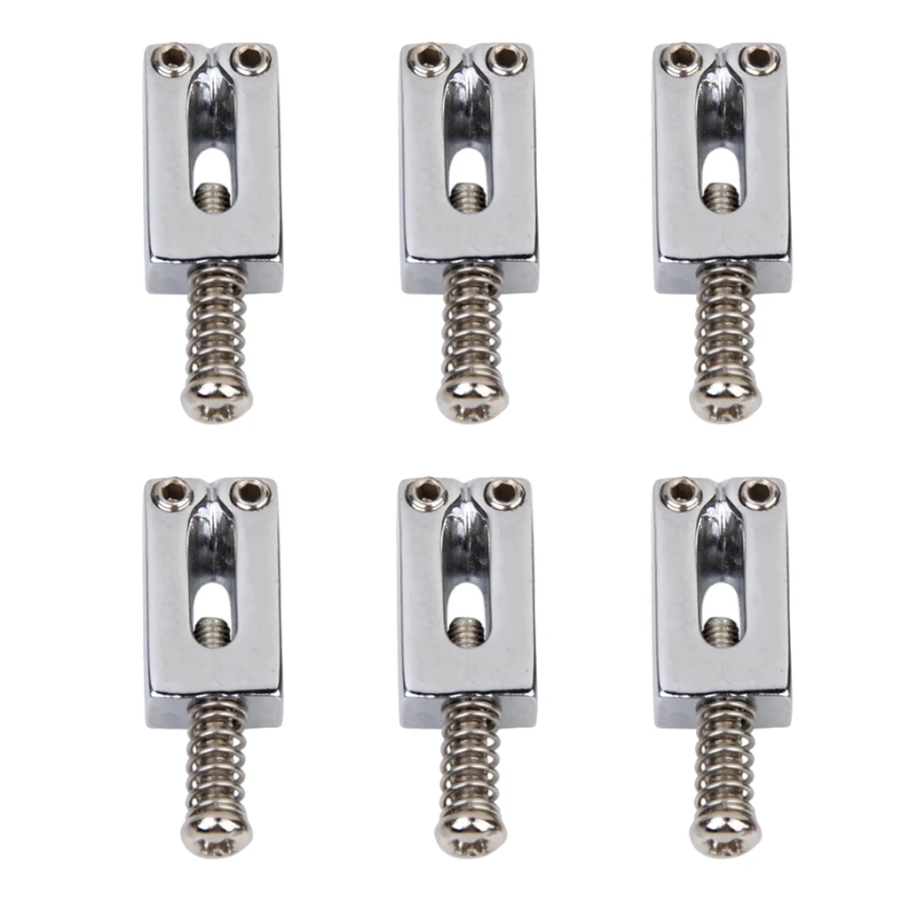 

6pcs Chrome Plated Bridge Saddles Parts for caster Electric Guitar