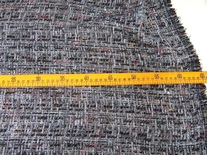 Бесплатная доставка твидовой ткани с серо-черной тканью цена за 1 метр 59 дюймов в