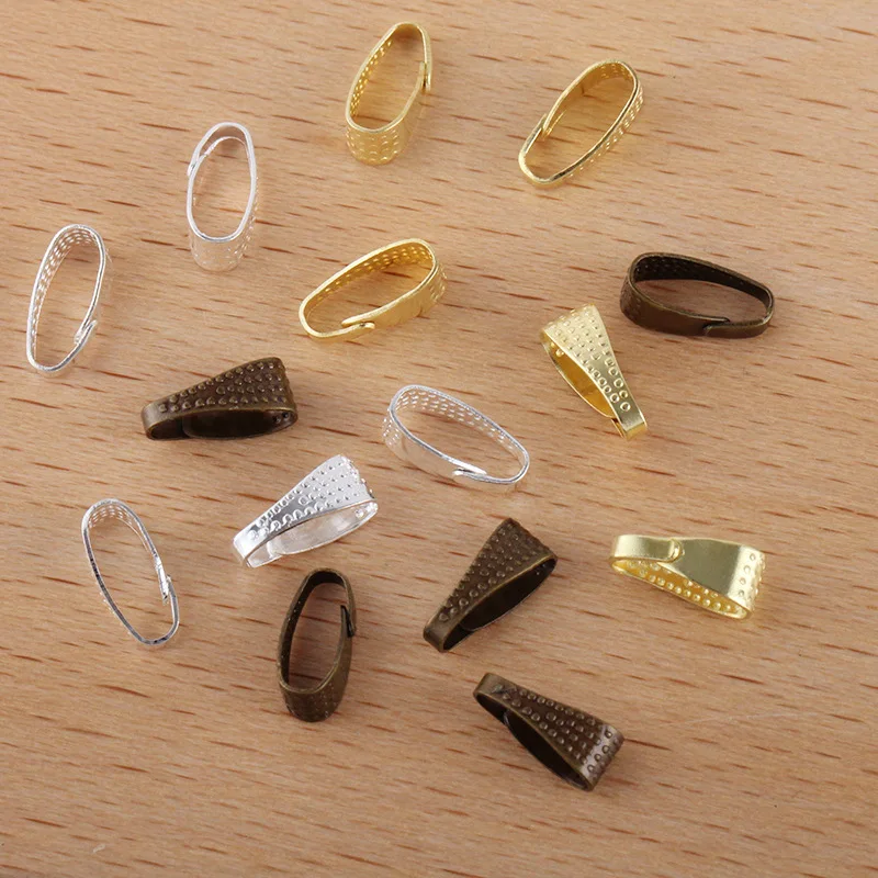 

500pcs 8x4mm Pendant Pinch Clip Clasp Bail Metal Connectors Brass DIY Jewelry Findings Components Multi-color For you Choose