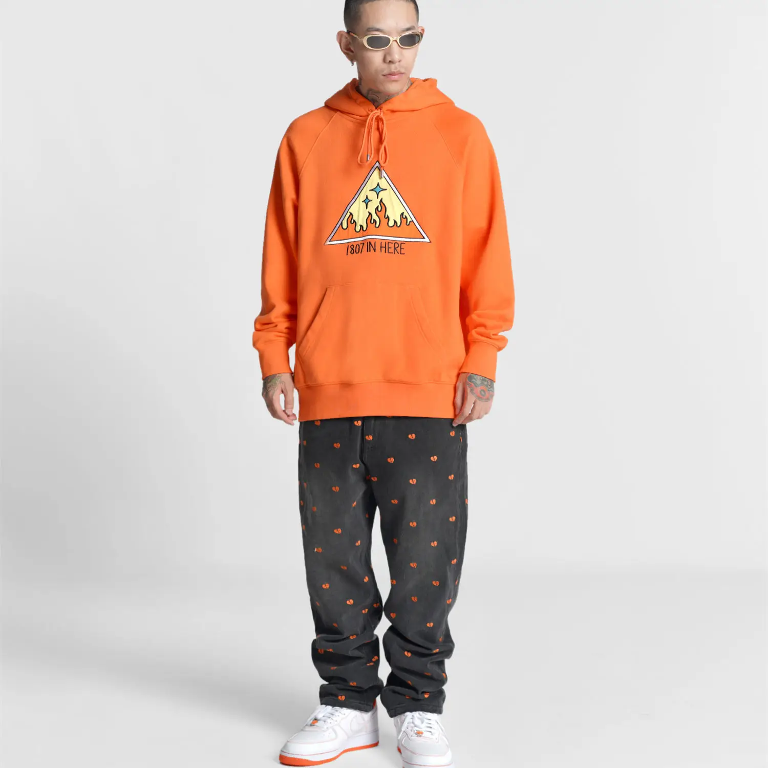 

Heartbroken Printed Men's Embroidered Jeans Hiphop Streetwear Trend Women Loose Straight Wide Leg Pants Boyfriend Jeans Denim