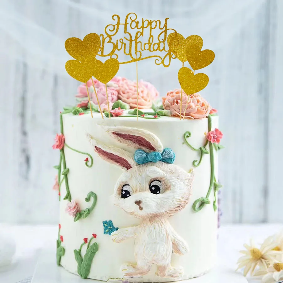 С днем первого дня рождения украшения торта Топпер золотые для кексов День