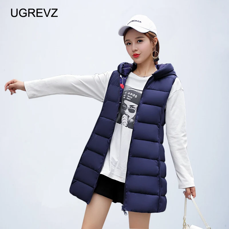 Женская пуховая куртка без рукавов теплая длинная на молнии жилет размера плюс