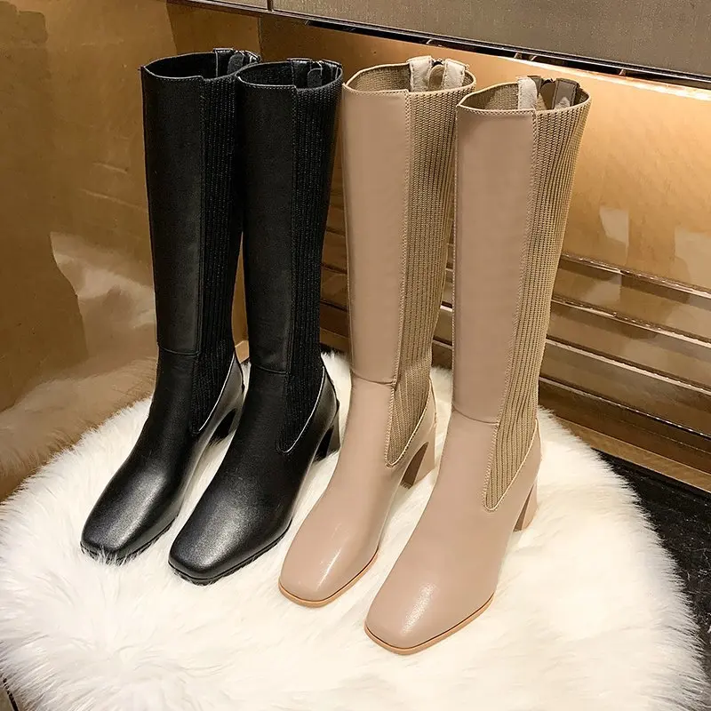 2022 Fashion New Knight Boots Autumn and Winter Comfortable All-match High Boots Single Boots Long Boots Women Women's Shoes